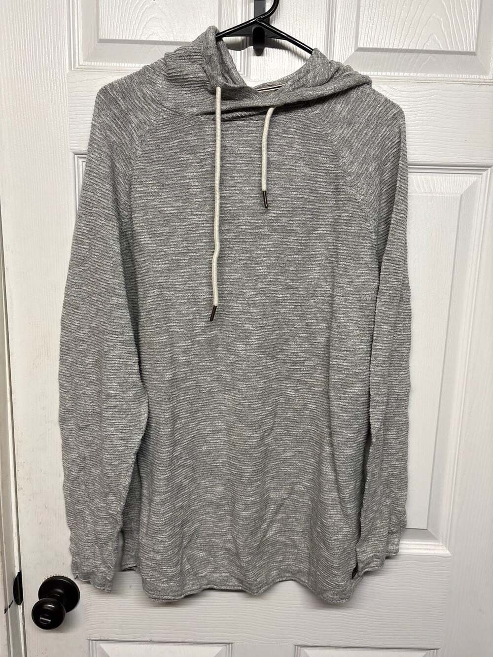 Outpost Makers Hoodie Sweater Size XL Gray Marled Knit Pullover